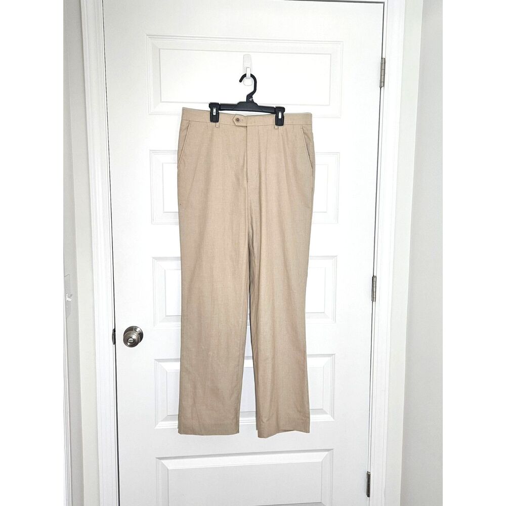 Tommy Hilfiger Men's 34X32 Cotton Twill Khaki Pant Flat Front